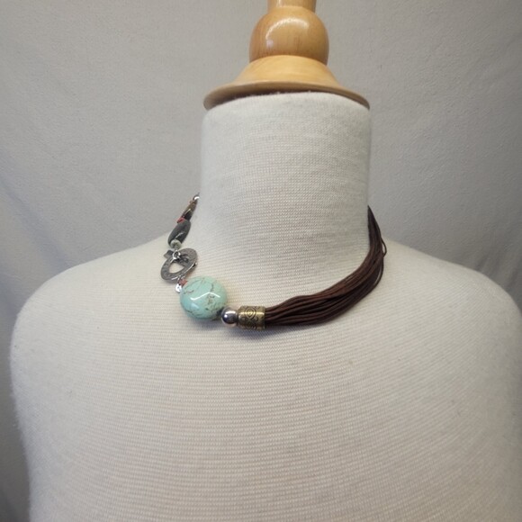 Silpada N1891 sterling silver multi stone chocker toggle clasp 18 inch necklace - Picture 4 of 6